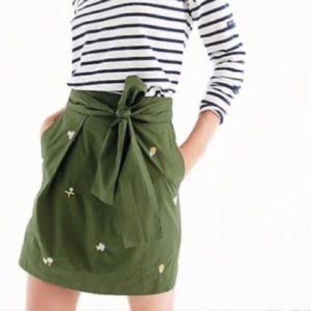 J. Crew Floral Embroidered Skirt